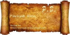 Pavlyak Dina névjegykártya